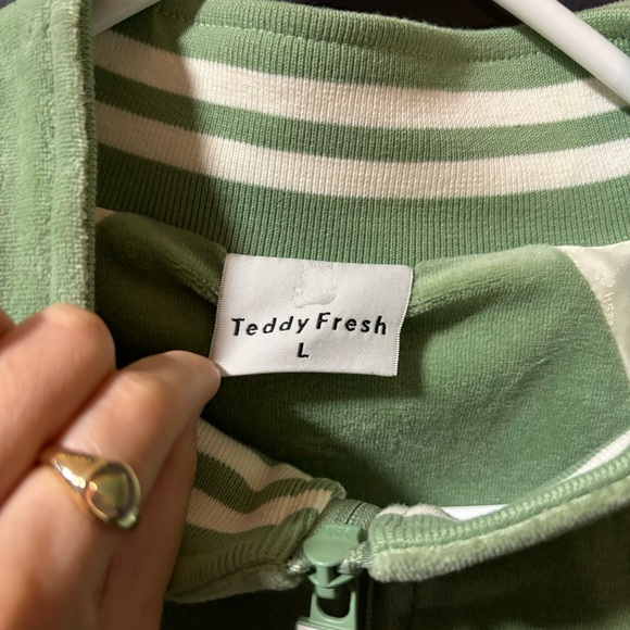 Teddy fresh green velour track jacket - Picture 5 of 10